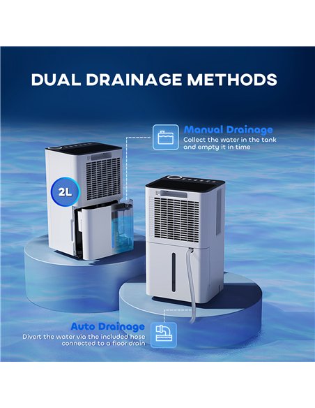 HOMCOM 12L/Day Dehumidifier, with Filter - White