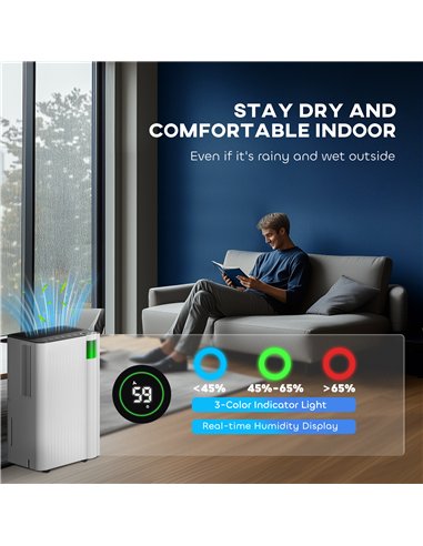 HOMCOM 12L/Day Dehumidifier, with Filter - White