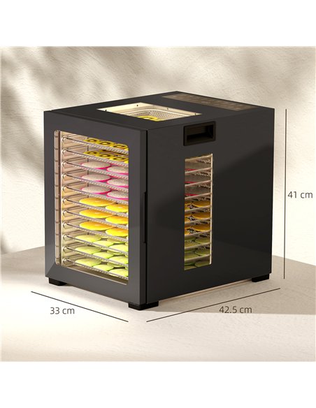 HOMCOM 12-Tray 40-70℃ Food Dehydrator - Black