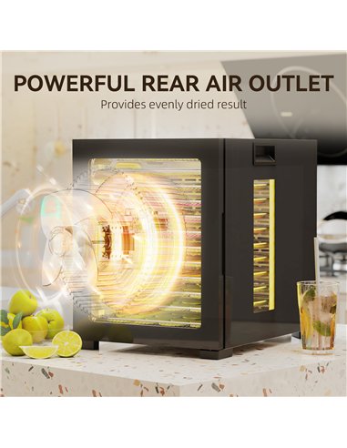 HOMCOM 12-Tray 40-70℃ Food Dehydrator - Black