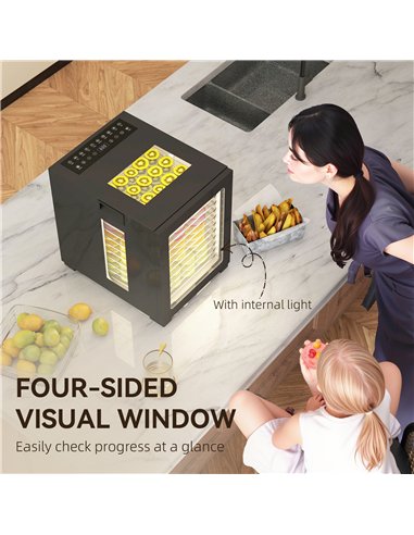 HOMCOM 12-Tray 40-70℃ Food Dehydrator - Black