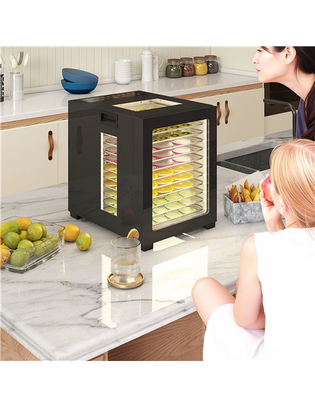 HOMCOM 12-Tray 40-70℃ Food Dehydrator - Black