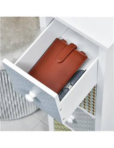 HOMCOM Chest of Drawers, 4 Drawer Dresser, Storage Organizer Toilet Tissue Cabinet for Bedroom, Bathroom