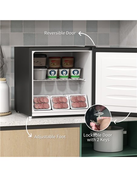HOMCOM 35L Mini Freezer, -24℃ to -14℃ Temperature - Black