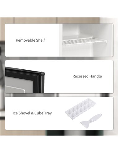 HOMCOM 35L Mini Freezer, -24℃ to -14℃ Temperature - Black