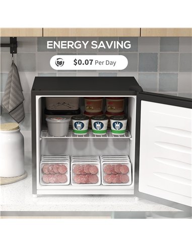 HOMCOM 35L Mini Freezer, -24℃ to -14℃ Temperature - Black