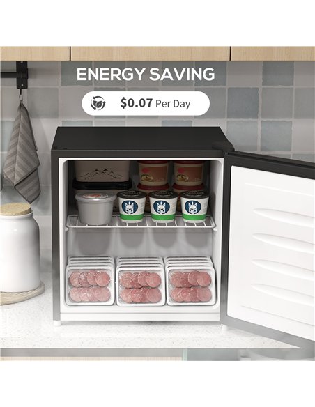 HOMCOM 35L Mini Freezer, -24℃ to -14℃ Temperature - Black