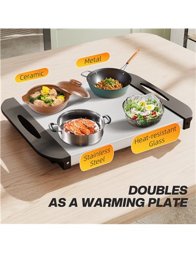 HOMCOM 4.5L Stainless Steel Electric Buffet Server, with 3x Trays and Lids, Set of 2