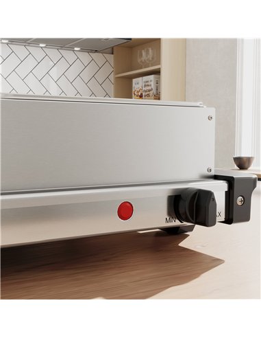 HOMCOM 4.5L Stainless Steel Electric Buffet Server, with 3x Trays and Lids, Set of 2