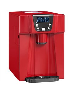 HOMCOM 3L Ice Maker Machine and Water Dispenser, 12kg in 24H, 2 Sizes 9 Ice Cubes Ready in 6-10 Mins Ice Machine, Red
