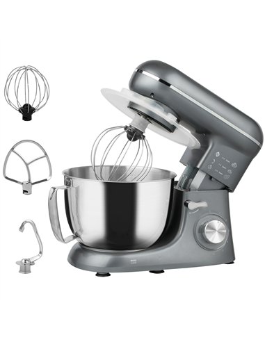 HOMCOM 1300W Kitchen Stand Mixer, with Accessories - Silver