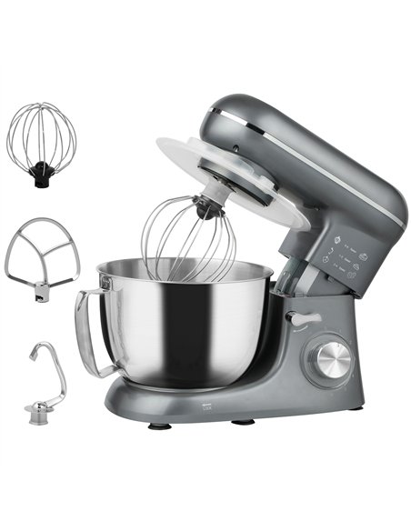 HOMCOM 1300W Kitchen Stand Mixer, with Accessories - Silver