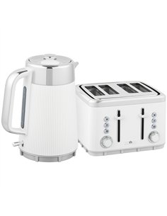 HOMCOM Electric Stainless Steel Kettle and Toaster Set, 3000W 1.7L UK Strix Thermostat Fast Boil Kettle w/ Limescale Filter, Coo