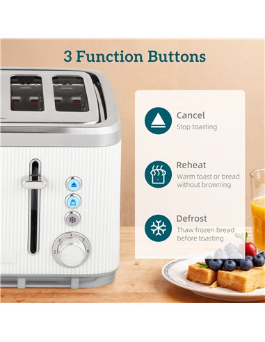 HOMCOM Electric Stainless Steel Kettle and Toaster Set, 3000W 1.7L UK Strix Thermostat Fast Boil Kettle w/ Limescale Filter, Coo