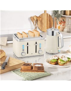 HOMCOM Electric Stainless Steel Kettle and Toaster Set, 3000W 1.7L UK Strix Thermostat Fast Boil Kettle w/ Limescale Filter, Coo 2