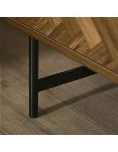 HOMCOM Bedside Table with Two Drawers, Side Cabinet Storage Unit with Metal Handles, Organisation Furniture for Living Room, Bed