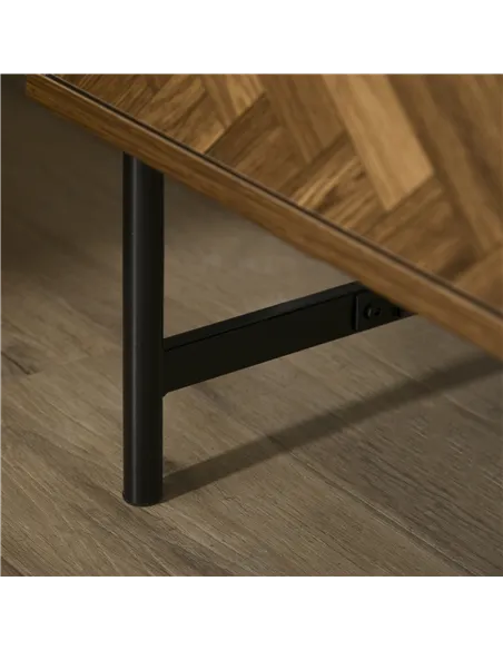 HOMCOM Bedside Table with Two Drawers, Side Cabinet Storage Unit with Metal Handles, Organisation Furniture for Living Room, Bed