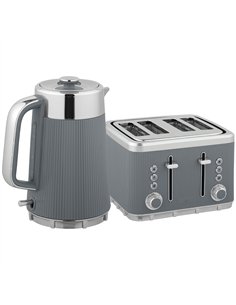 HOMCOM Electric Stainless Steel Kettle and Toaster Set, 3000W 1.7L UK Strix Thermostat Fast Boil Kettle w/ Limescale Filter, Coo