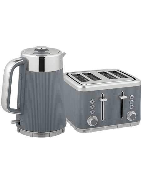 HOMCOM Electric Stainless Steel Kettle and Toaster Set, 3000W 1.7L UK Strix Thermostat Fast Boil Kettle w/ Limescale Filter, Coo
