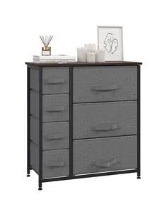 HOMCOM Chest of Drawers with 7 Drawers, Fabric Drawers with Large Storage Space, Drawers Dresser with Metal Frame, Adjustable Fe