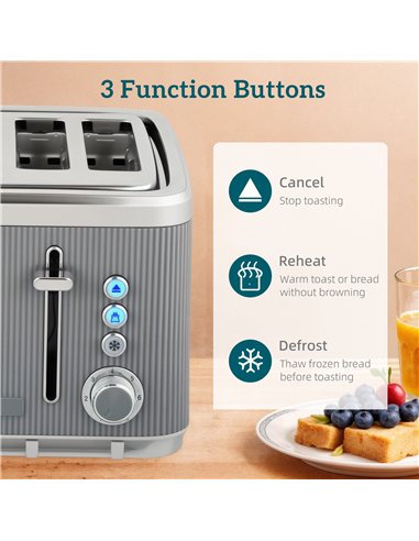 HOMCOM Electric Stainless Steel Kettle and Toaster Set, 3000W 1.7L UK Strix Thermostat Fast Boil Kettle w/ Limescale Filter, Coo