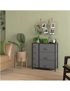 HOMCOM Chest of Drawers with 7 Drawers, Fabric Drawers with Large Storage Space, Drawers Dresser with Metal Frame, Adjustable Fe 2