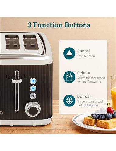 HOMCOM Electric Stainless Steel Kettle and Toaster Set, 3000W 1.7L UK Strix Thermostat Fast Boil Kettle w/ Limescale Filter, Coo