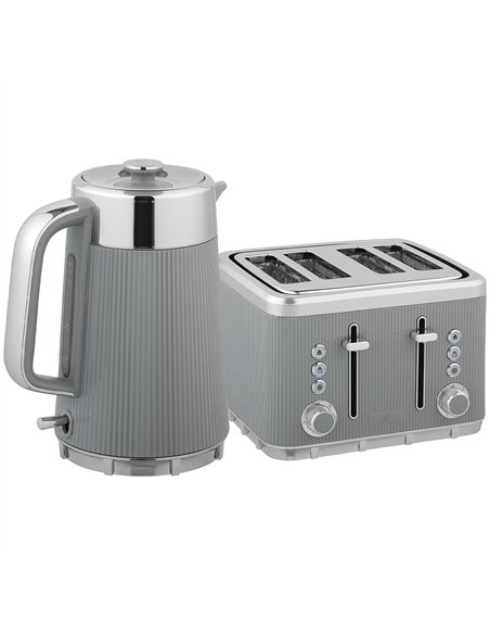 HOMCOM Electric Stainless Steel Kettle and Toaster Set, 3000W 1.7L UK Strix Thermostat Fast Boil Kettle w/ Limescale Filter, Coo