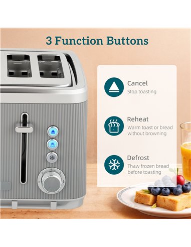 HOMCOM Electric Stainless Steel Kettle and Toaster Set, 3000W 1.7L UK Strix Thermostat Fast Boil Kettle w/ Limescale Filter, Coo