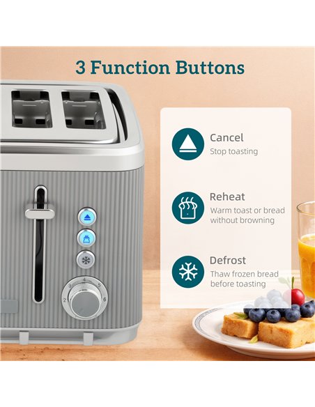 HOMCOM Electric Stainless Steel Kettle and Toaster Set, 3000W 1.7L UK Strix Thermostat Fast Boil Kettle w/ Limescale Filter, Coo