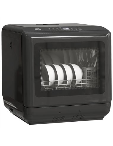 HOMCOM 6L Five-Mode Tabletop Dishwasher - Black
