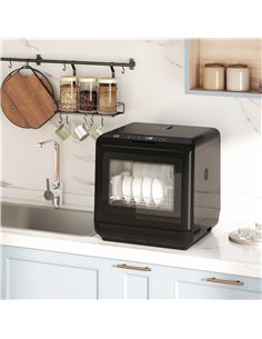 HOMCOM 6L Five-Mode Tabletop Dishwasher - Black 2