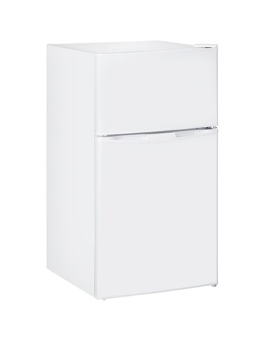 HOMCOM 88L Under Counter Fridge Freezer, Small Refrigerator with 5-Setting, 3 Star Freezer Rating, White