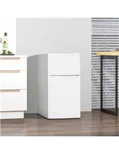 HOMCOM 88L Under Counter Fridge Freezer, Small Refrigerator with 5-Setting, 3 Star Freezer Rating, White 2
