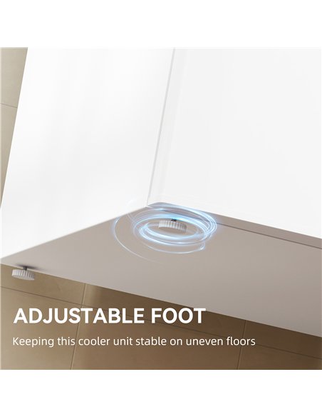 HOMCOM 88L Under Counter Fridge Freezer, Small Refrigerator with 5-Setting, 3 Star Freezer Rating, White