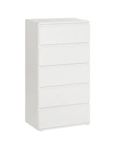 HOMCOM Chest of Drawers, 5 Drawers Storage Cabinet Floor Tower Cupboard for Bedroom Living Room, White
