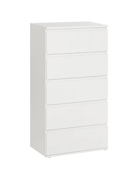 HOMCOM Chest of Drawers, 5 Drawers Storage Cabinet Floor Tower Cupboard for Bedroom Living Room, White