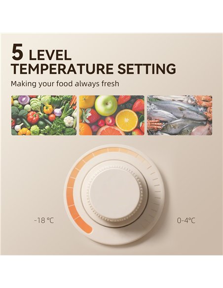 HOMCOM 88L Under Counter Fridge Freezer, Small Refrigerator with 5-Setting, 3 Star Freezer Rating, Black and Silver Tone