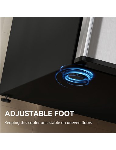 HOMCOM 88L Under Counter Fridge Freezer, Small Refrigerator with 5-Setting, 3 Star Freezer Rating, Black and Silver Tone