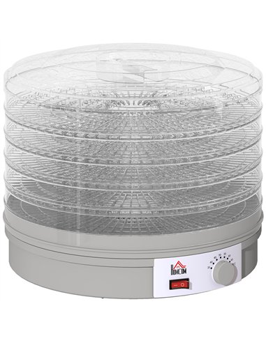 HOMCOM 5 Tier Food Dehydrator, 245W Food Dryer Machine with Adjustable Temperature Control for Drying Fruit, Meat, Vegetable, Je