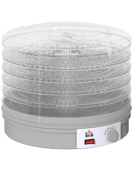HOMCOM 5 Tier Food Dehydrator, 245W Food Dryer Machine with Adjustable Temperature Control for Drying Fruit, Meat, Vegetable, Je