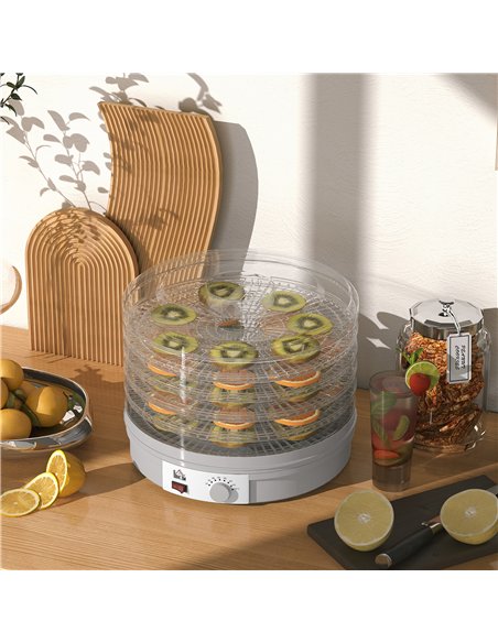 HOMCOM 5 Tier Food Dehydrator, 245W Food Dryer Machine with Adjustable Temperature Control for Drying Fruit, Meat, Vegetable, Je