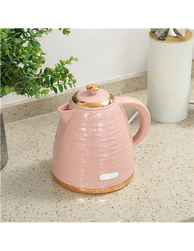 HOMCOM 3kW Rapid Boil Honeycomb Kettle - Pink