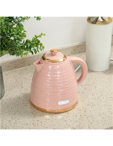 HOMCOM 3kW Rapid Boil Honeycomb Kettle - Pink