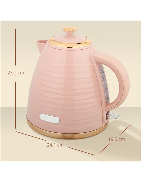 HOMCOM 3kW Rapid Boil Honeycomb Kettle - Pink