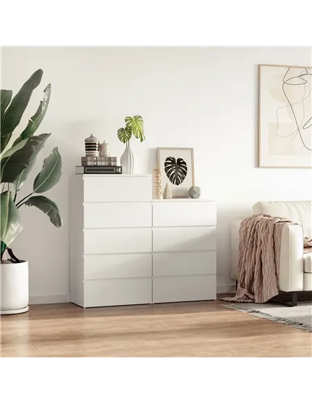HOMCOM Chest of Drawers, 5 Drawers Storage Cabinet Floor Tower Cupboard for Bedroom Living Room, White