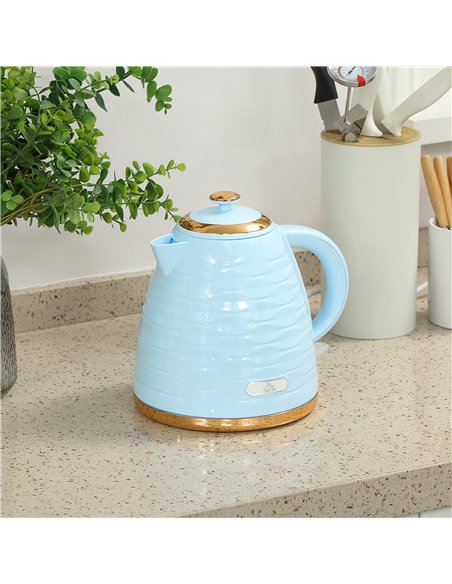 HOMCOM 3kW Rapid Boil Honeycomb Kettle - Light Blue