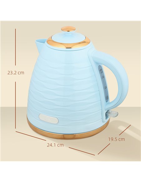 HOMCOM 3kW Rapid Boil Honeycomb Kettle - Light Blue