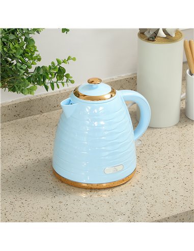 HOMCOM 3kW Rapid Boil Honeycomb Kettle - Light Blue