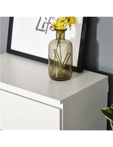 HOMCOM Chest of Drawers, 5 Drawers Storage Cabinet Floor Tower Cupboard for Bedroom Living Room, White